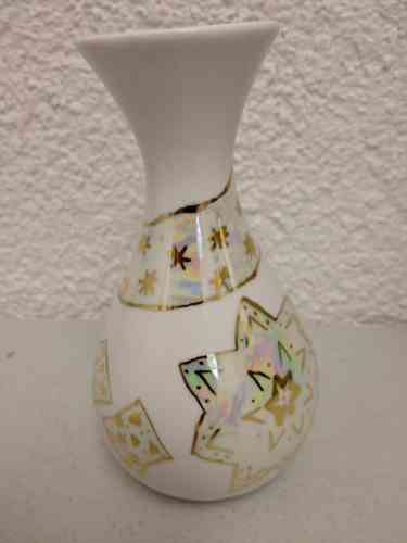 Kleine Vase mit Gold und Irislüster