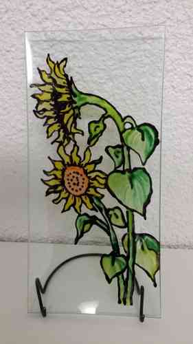 Glasschale Sonnenblumen